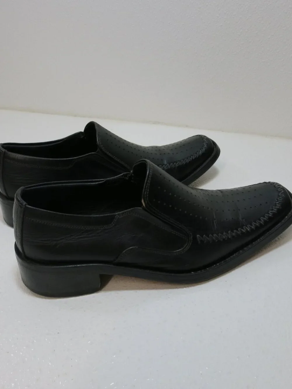 Foot Fellow Black Leather Comfort Dress Men's Footwear Loafers Shoes 7 M